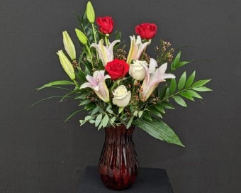 Scarlet Sensations Flower Arrangement